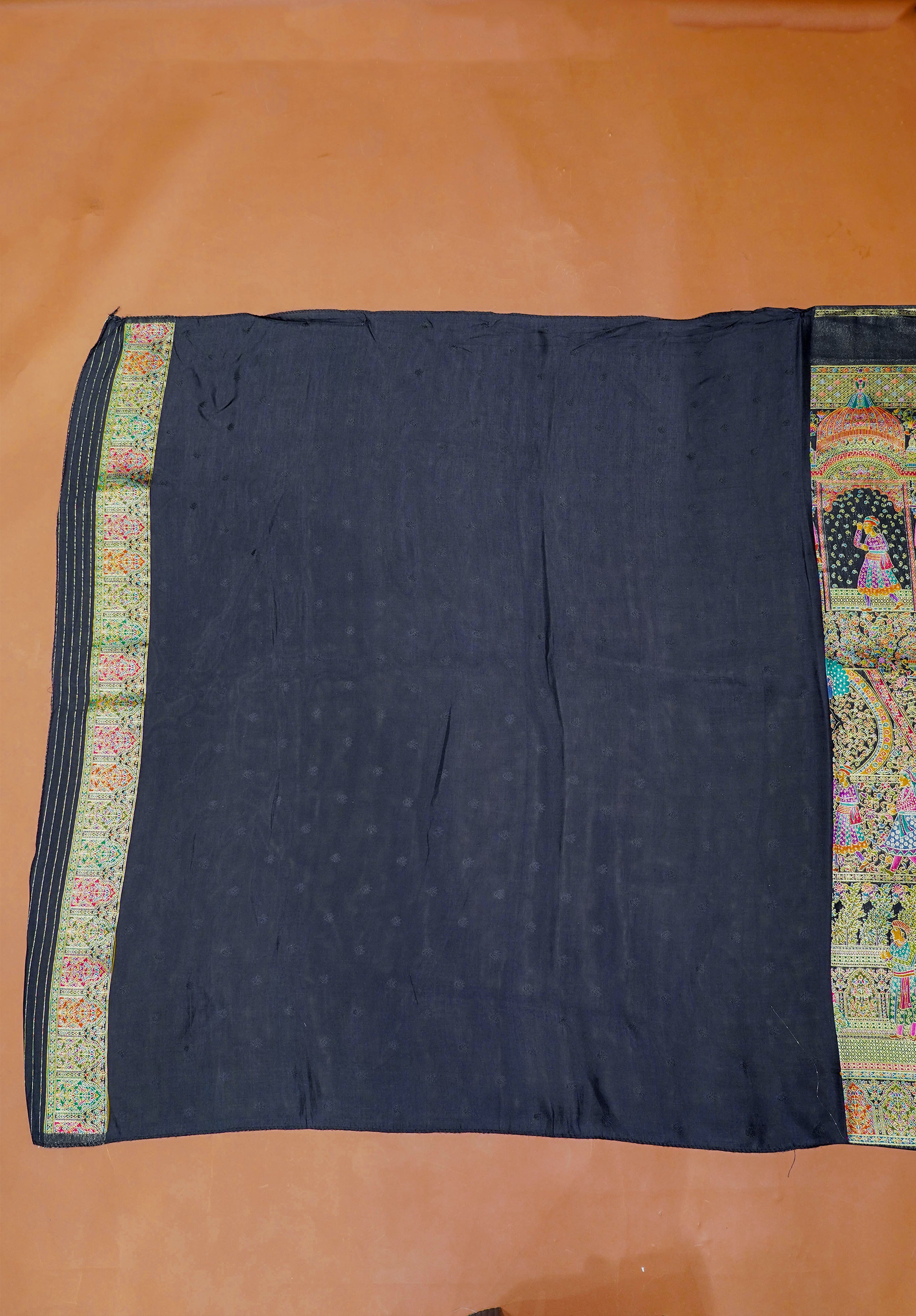 Women's Woven Design Kashida Work Saree With Blouse Piece