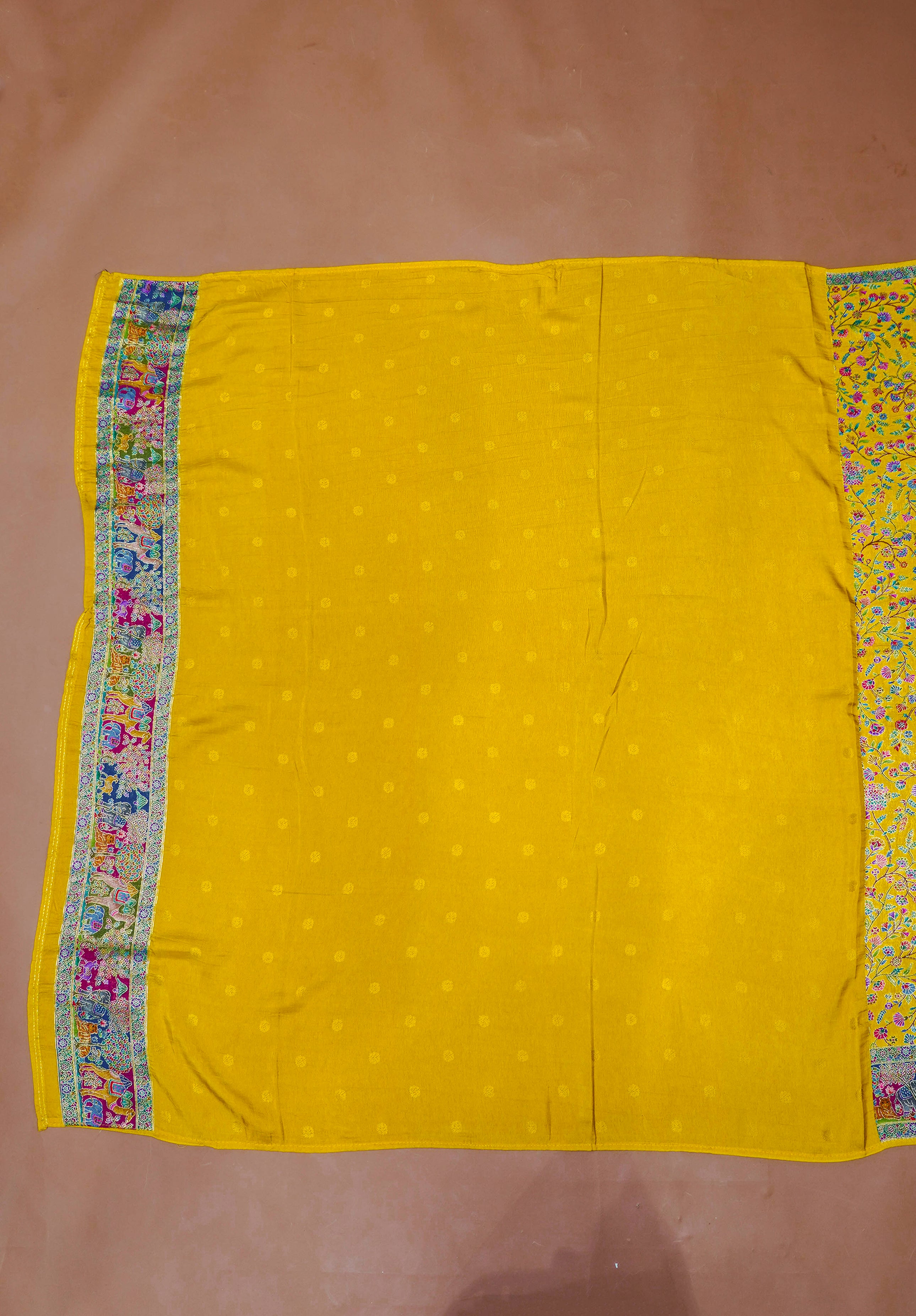 Women's Woven Design Kashida Work Saree With Blouse Piece