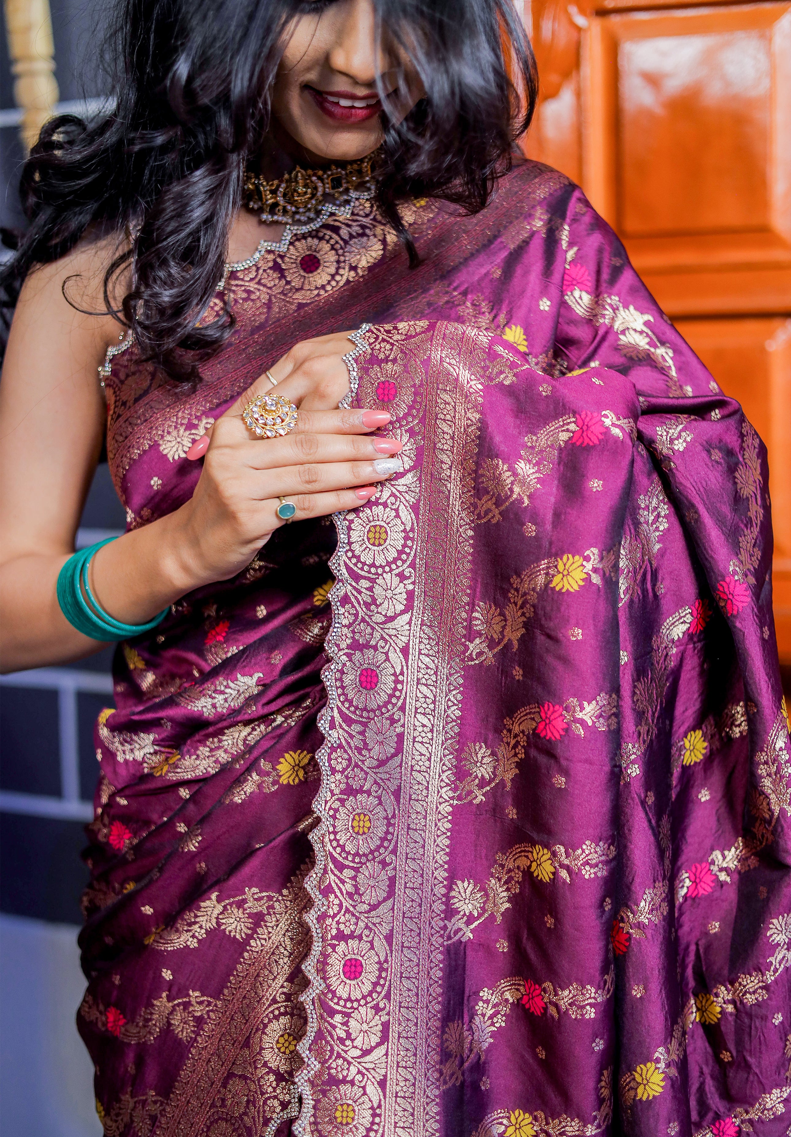 Women's Woven Banarasi Designer Saree With Blouse Piece