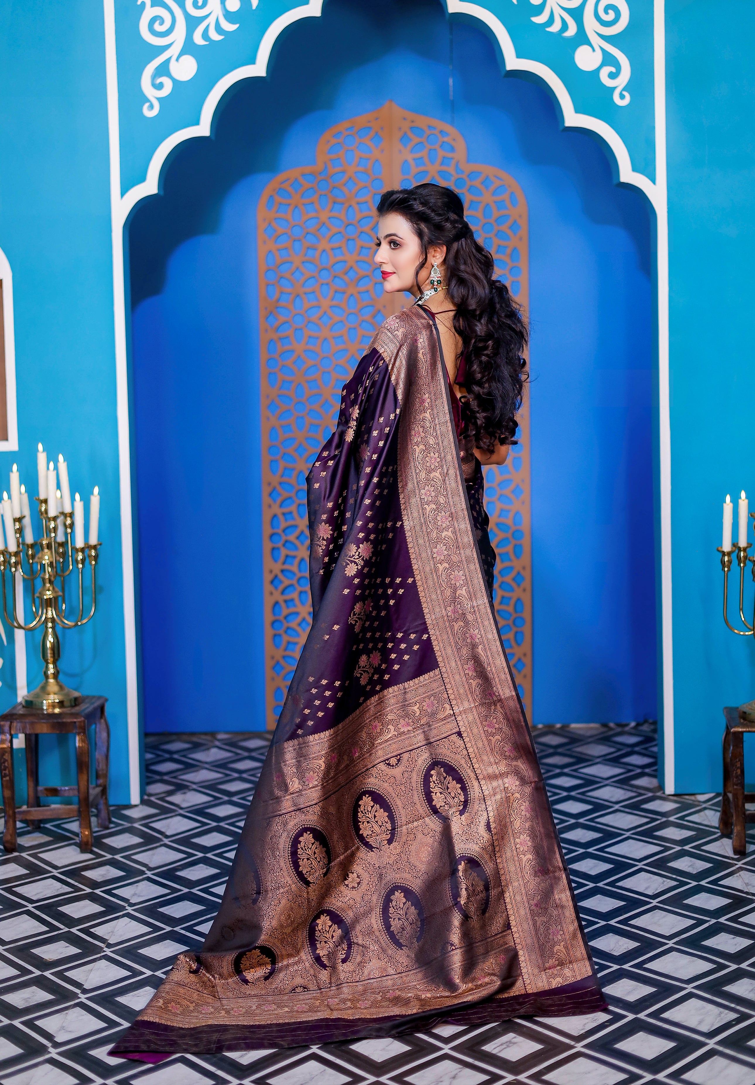 Women's Woven Banarasi Designer Saree With Blouse Piece