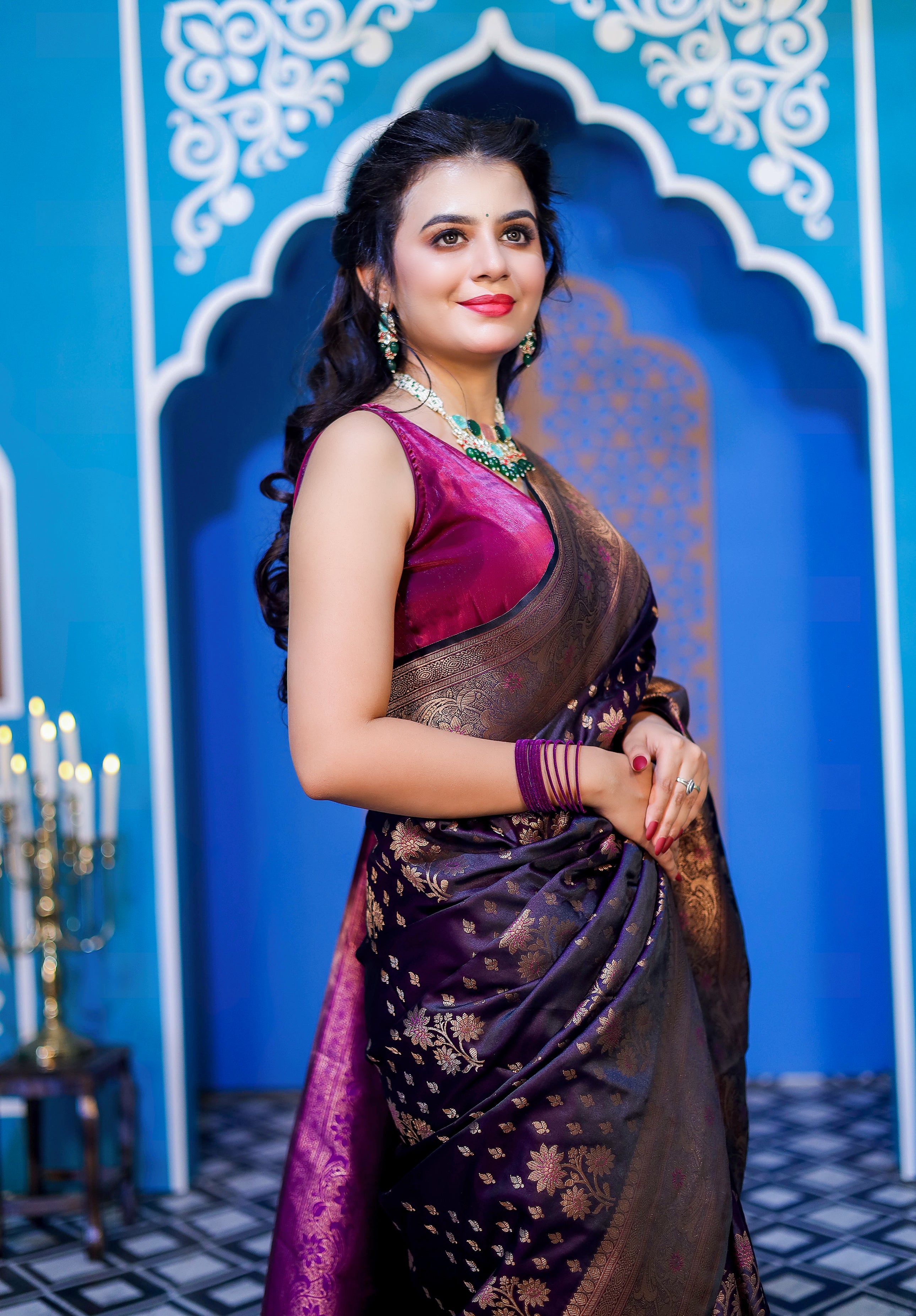 Women's Woven Banarasi Designer Saree With Blouse Piece