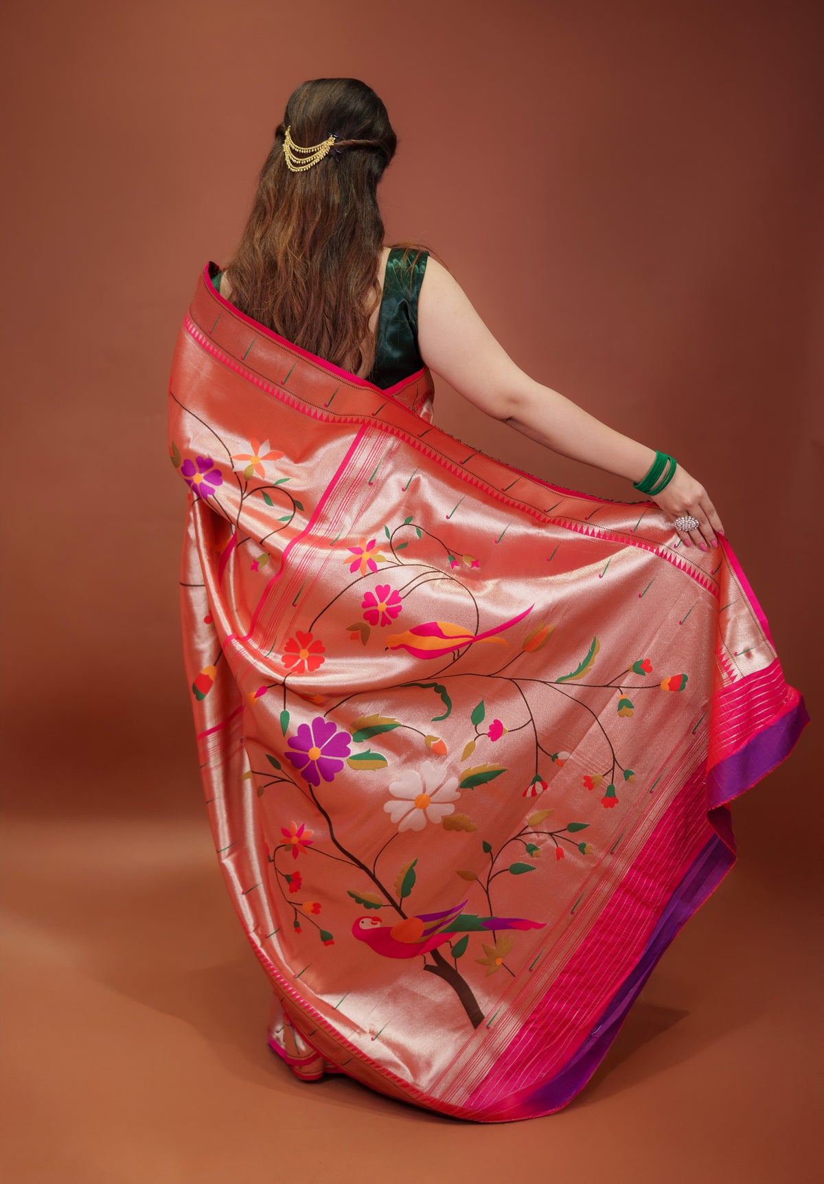 Women's Woven Design Pure silk Paithani Saree With Blouse Piece