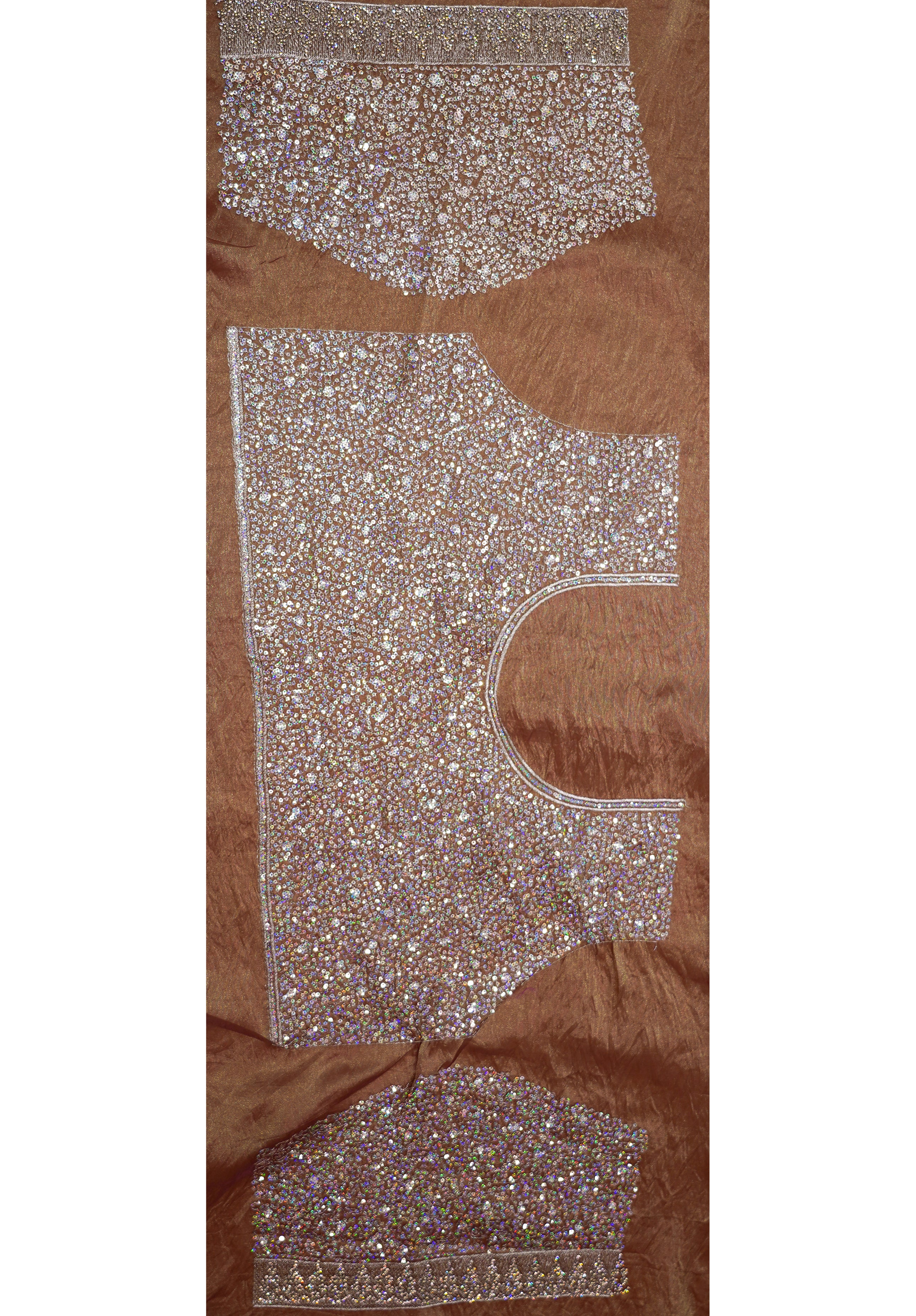 Women’s Woven Design Pure Organza Saree With Blouse Piece- Brown