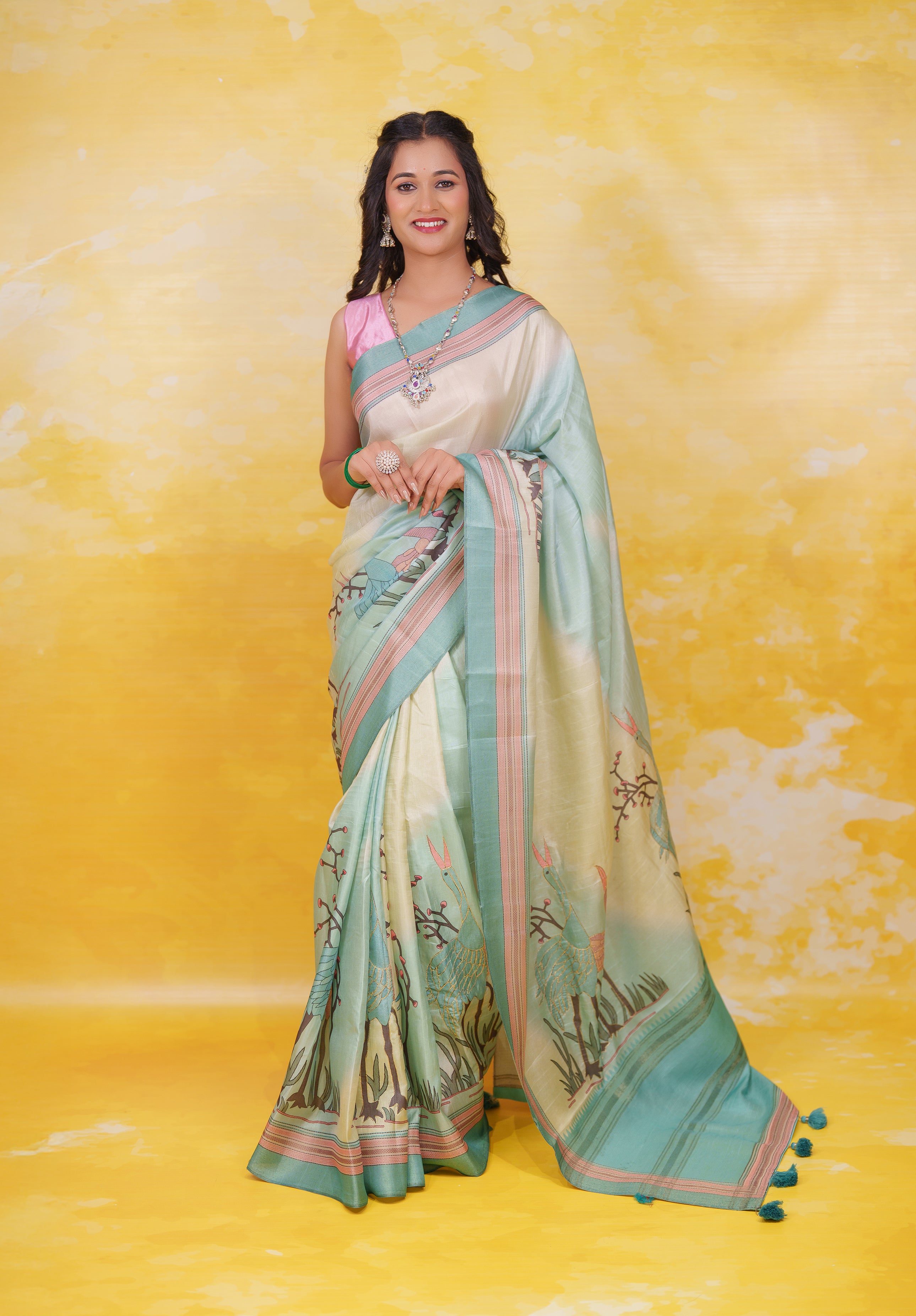 Women's Woven Fancy silk Saree With Blouse Piece